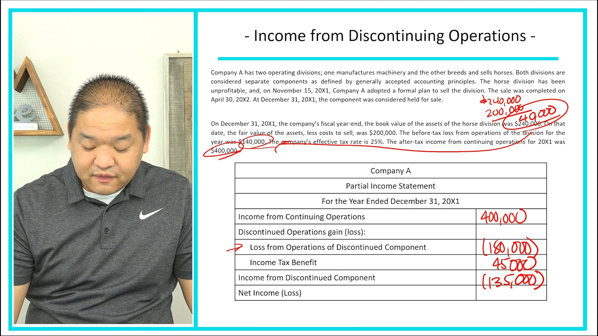 Lesson 4.7 - Discontinued Operations - Exam #2