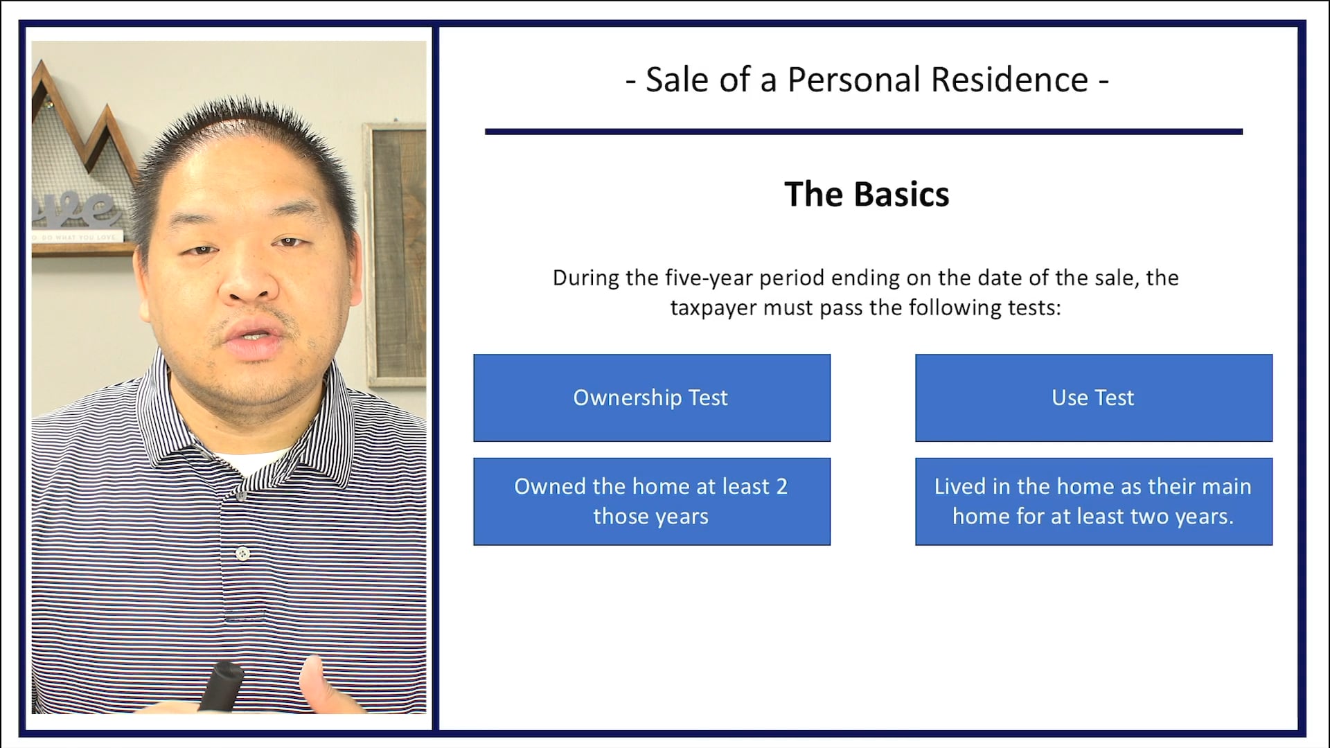 Section 11.9 - Sale of Personal Residence