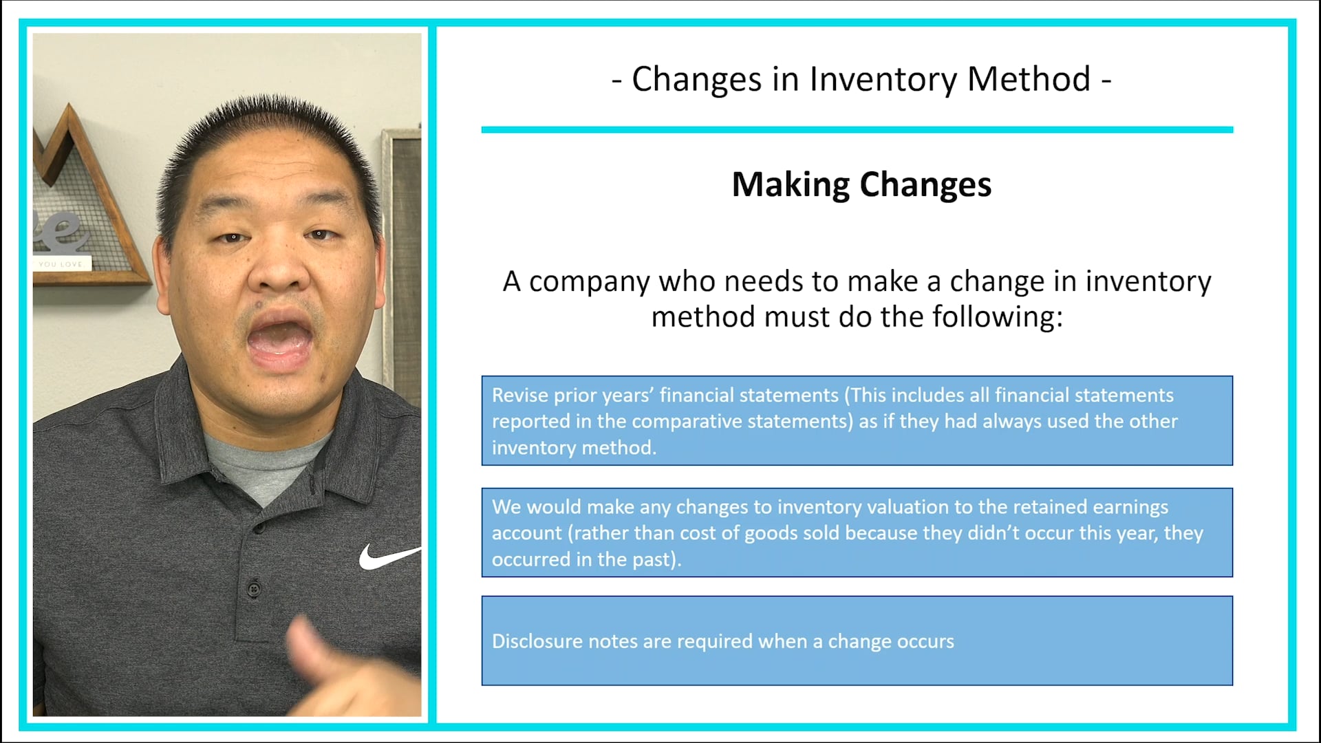 Lesson 9.14 - Changes in Inventory Method