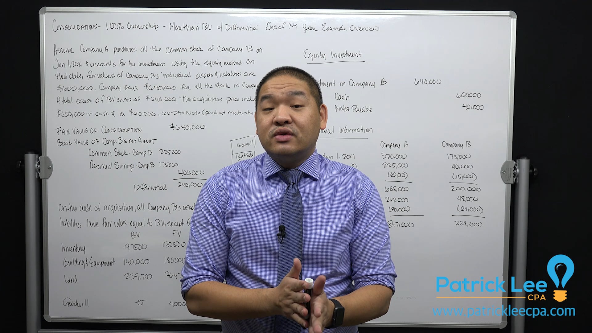 Lesson 4.6 - Example -  End of Year 1 - More than BV Ownership