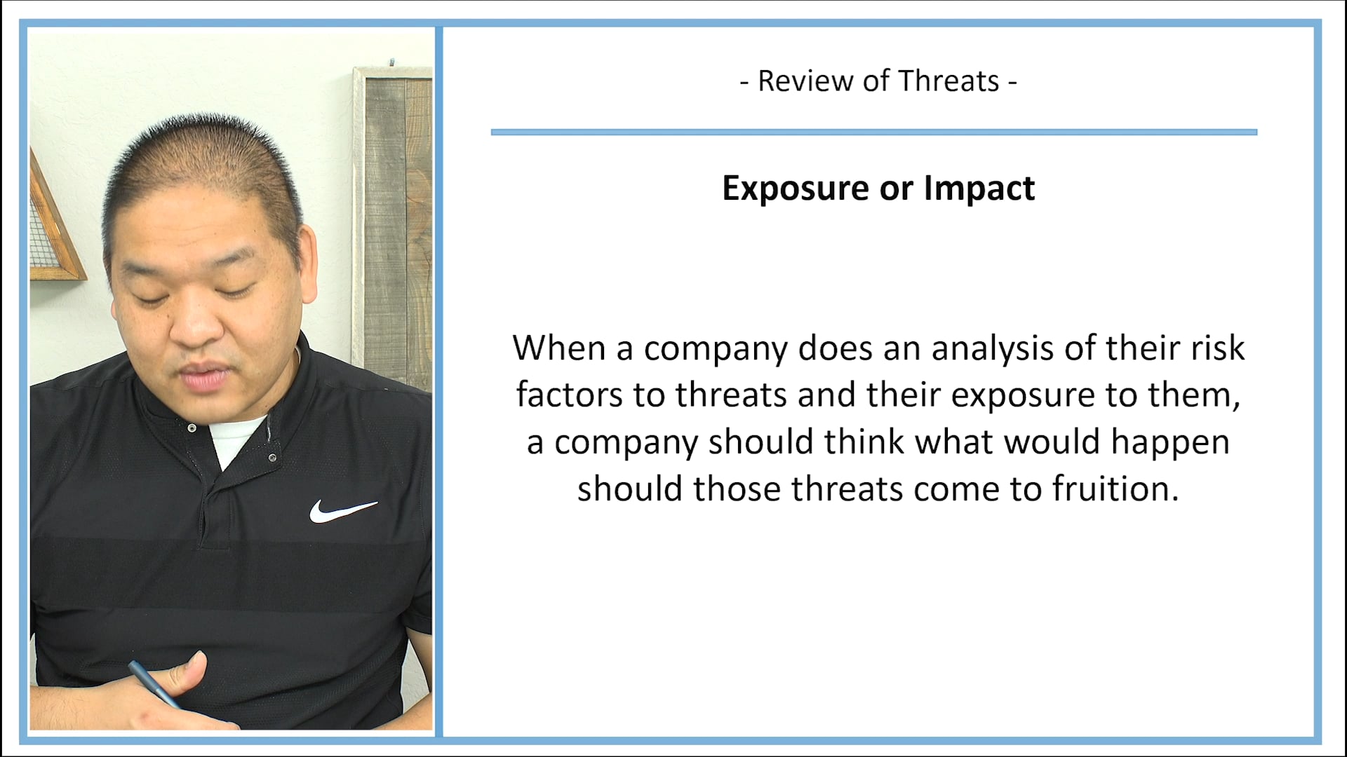 Lesson 6.1 - Review of Threats