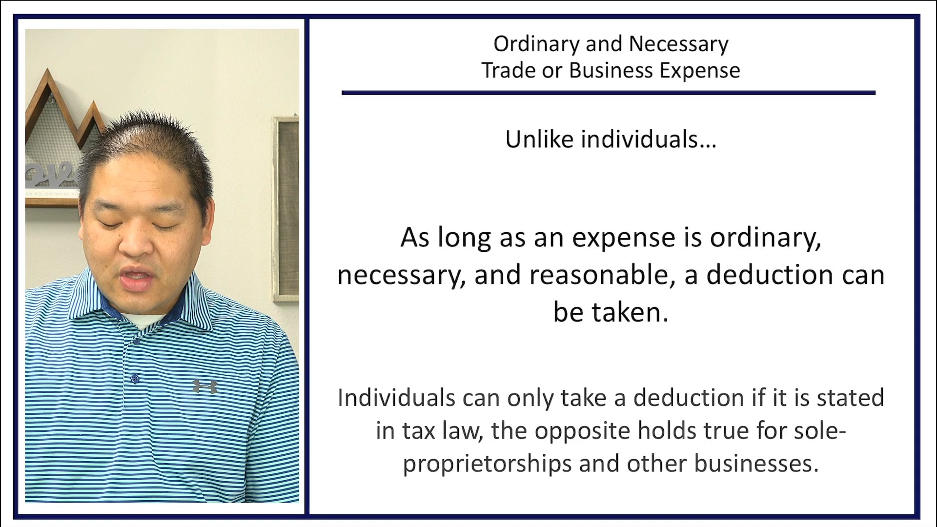 Section 6.5 - Ordinary and Necessary Trade or Business Expense