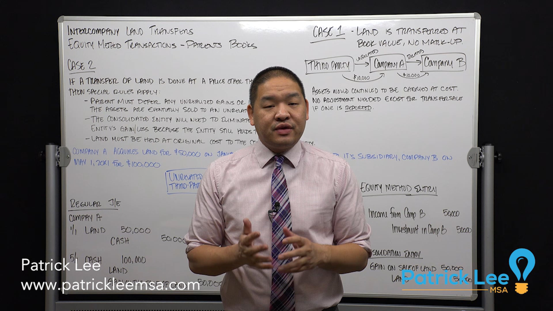 Lesson 7.2 - Intercompany Land Transfers - Equity Method - Parents Books