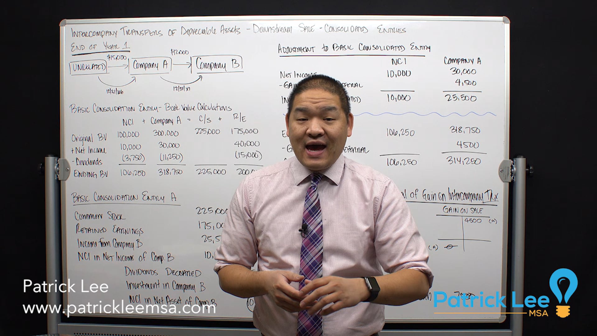 Lesson 7.9 - Intercompany Transfers of Assets - Downstream - Consolidated Entry
