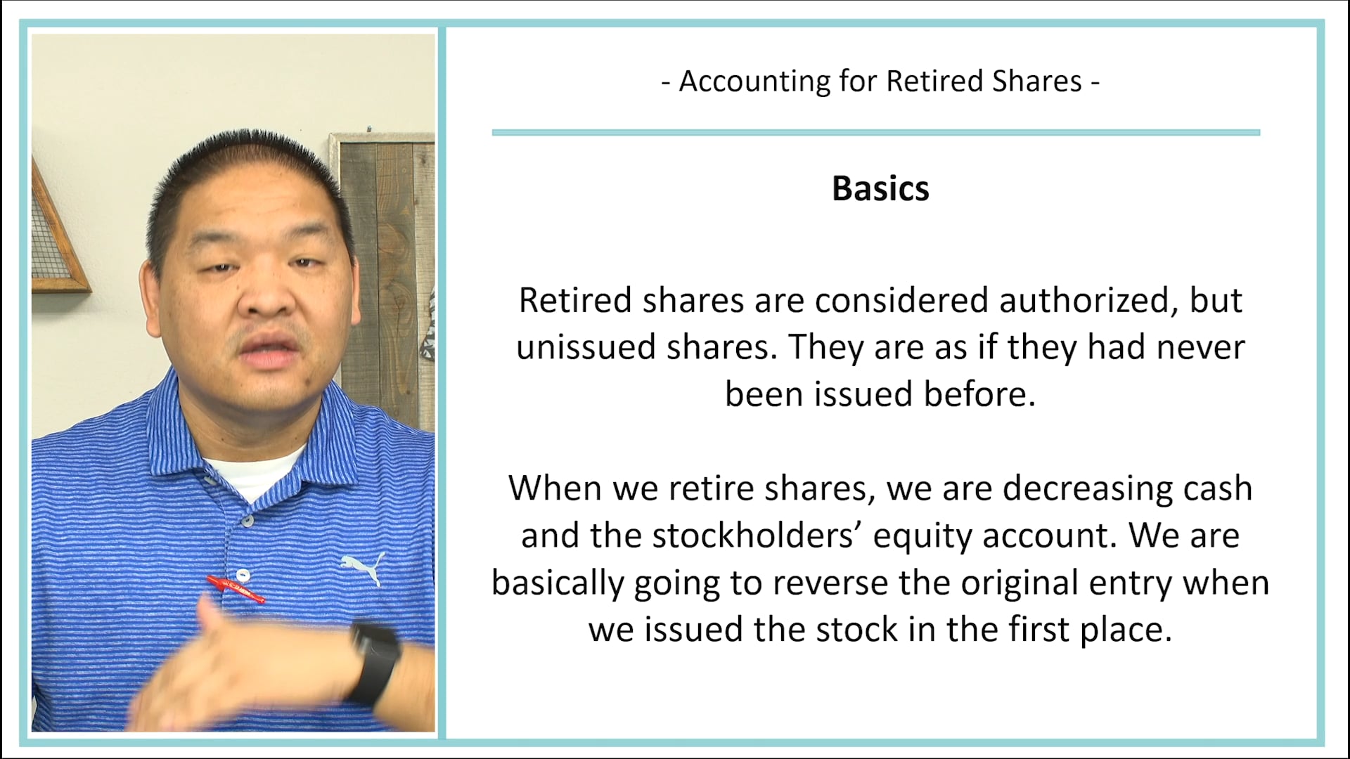 Lesson 18.9 - Accounting for Retired Shares