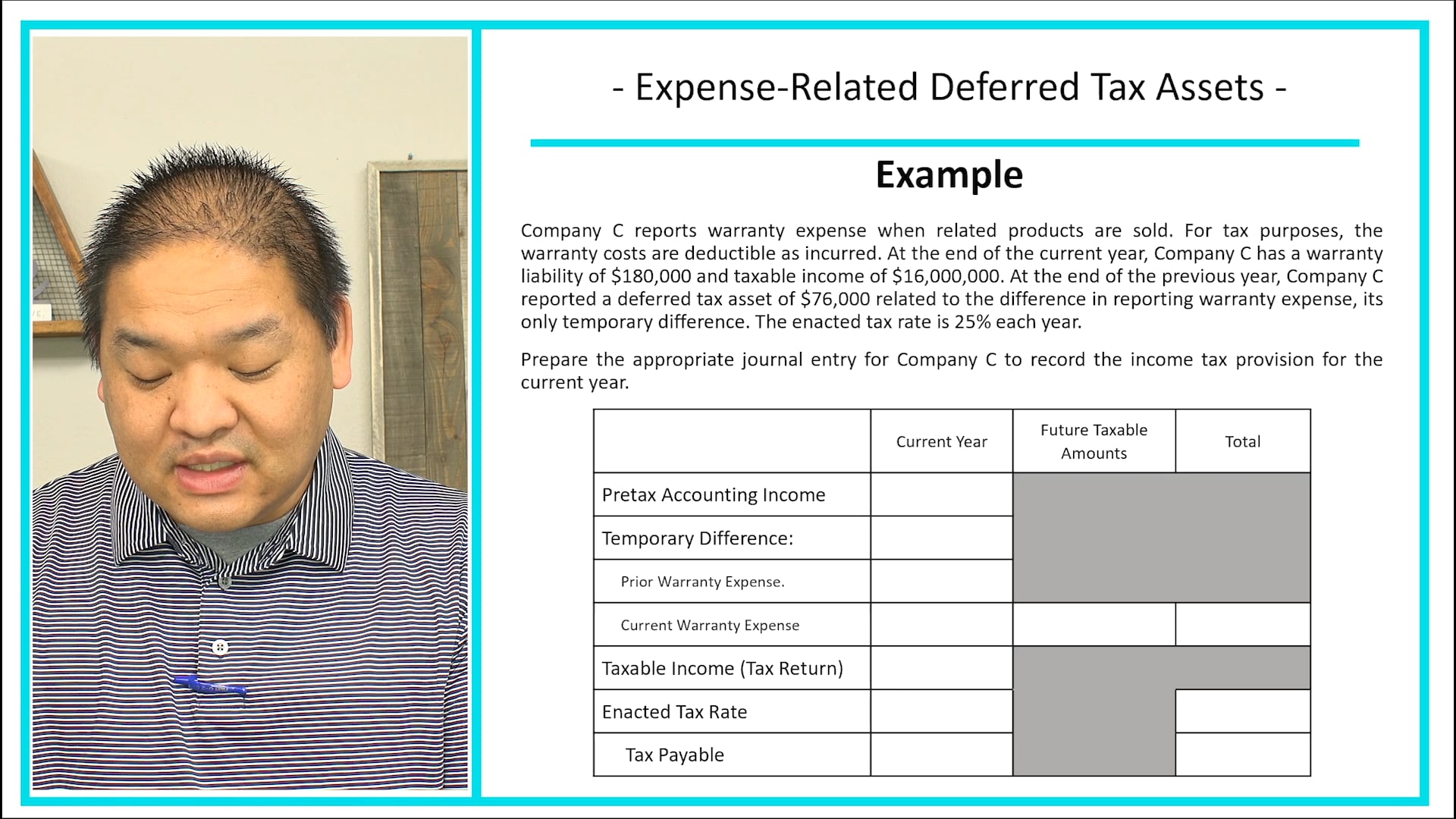 Lesson 16.11 - Expense-Related Deferred Tax Assets