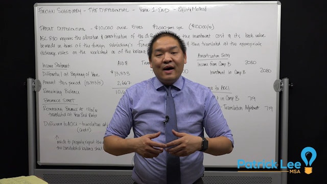 Lesson 8.17 - Foreign Subsidiary - The Differential - End of Year 1 - Equity Method
