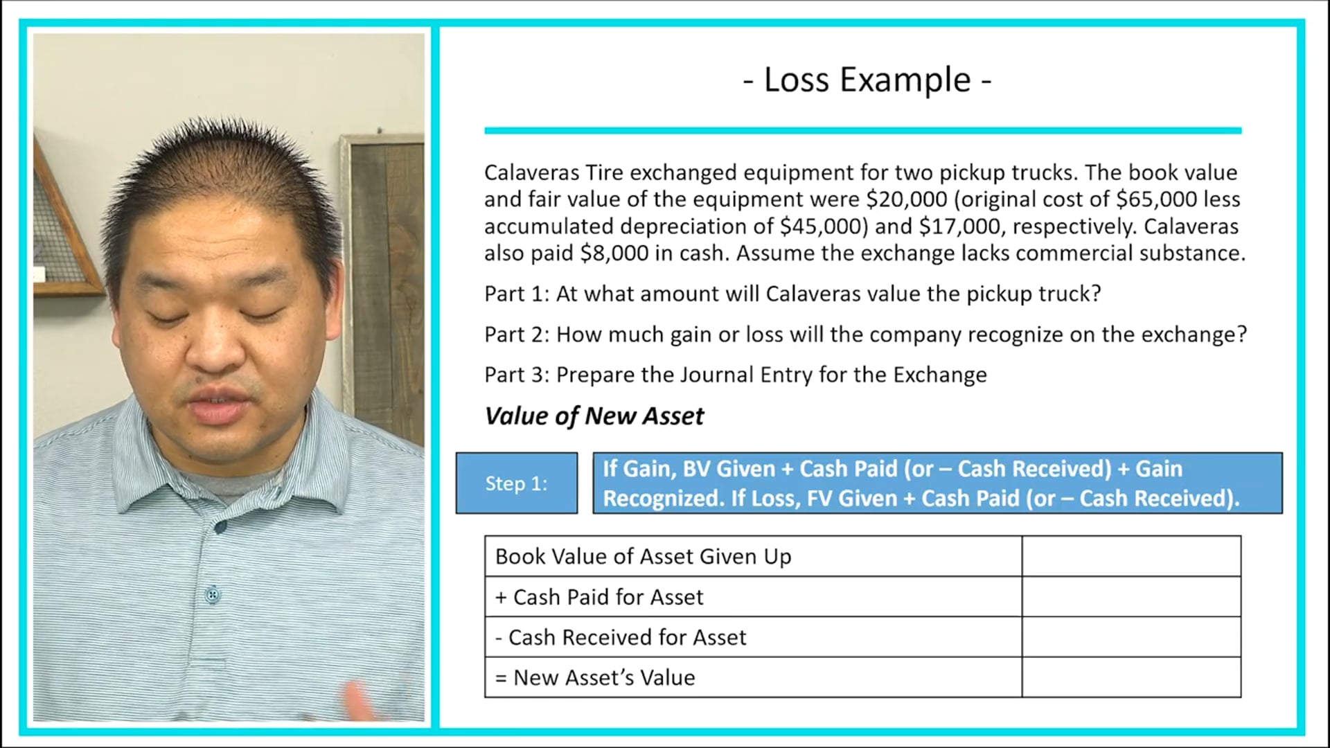 Lesson 10.17 - Lacks Commercial Substance - Loss Situation