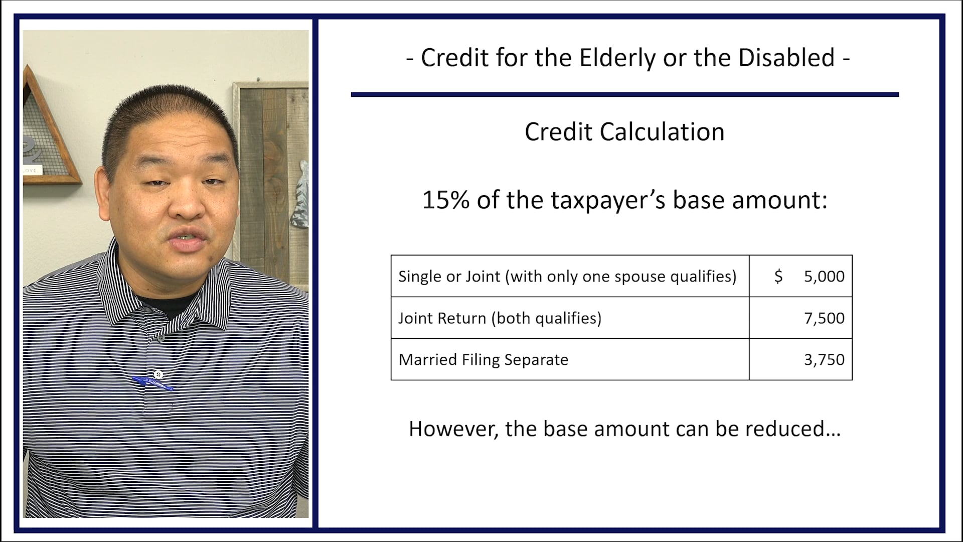 Section 9.4 - Credit for Elderly or the Disable