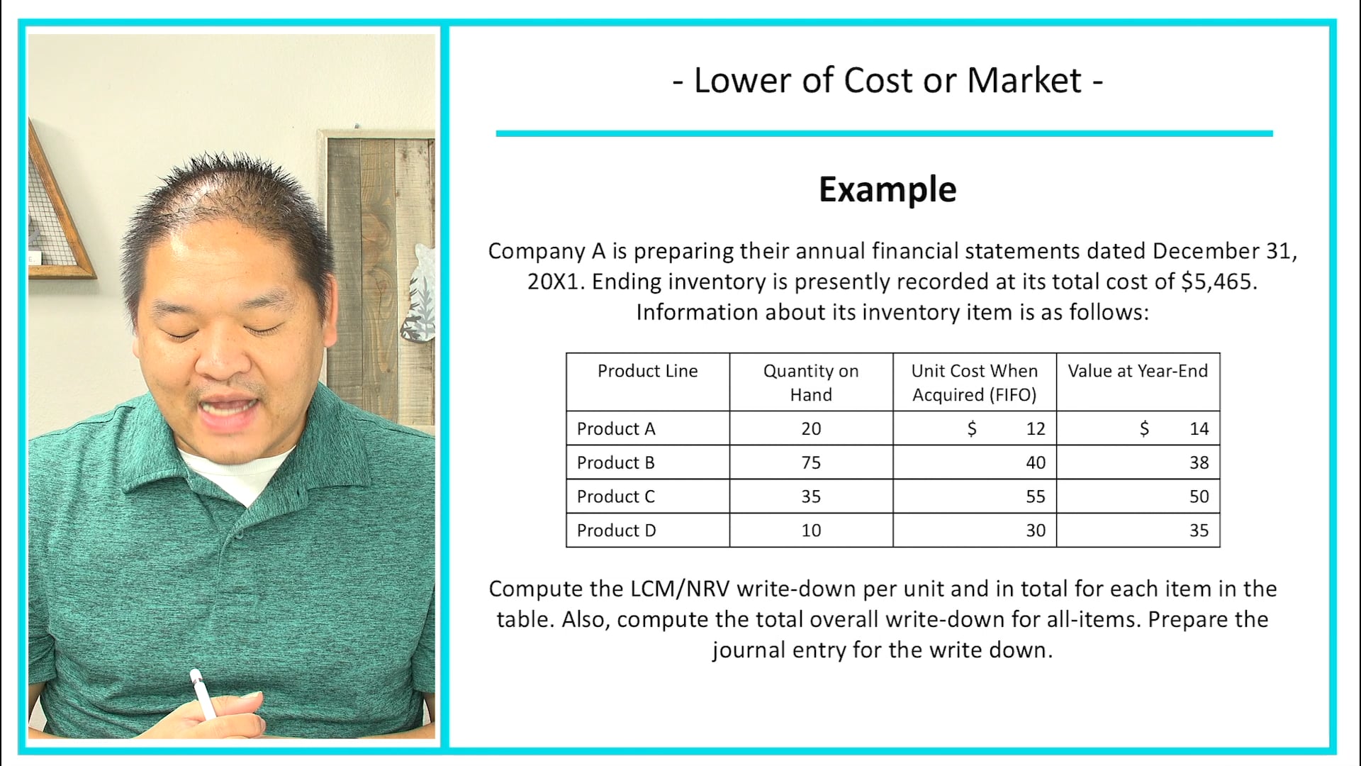 Lesson 7.14 - Lower of Cost or Market Net Realizable Value