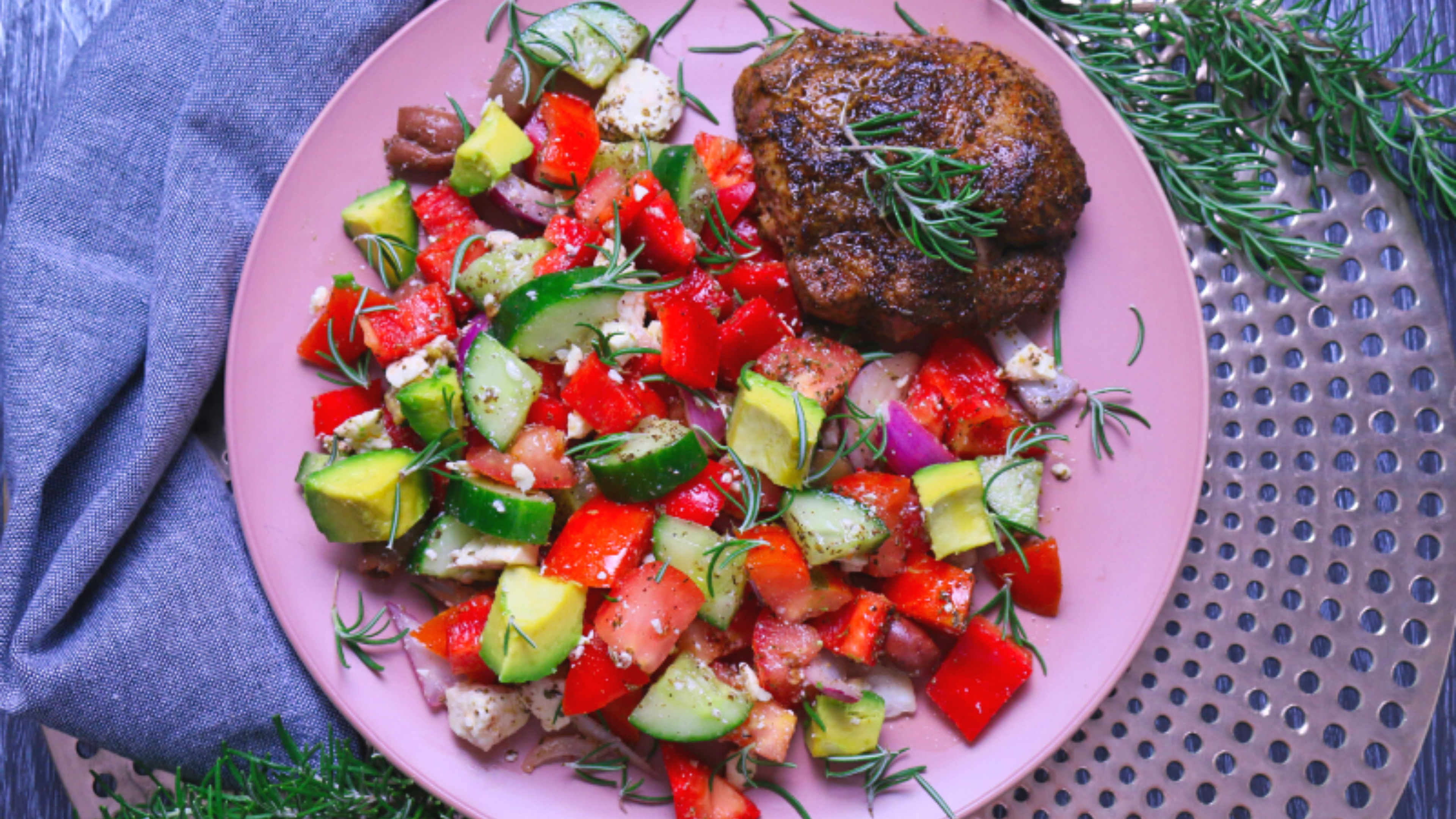 Lamb with Mediterranean Salad