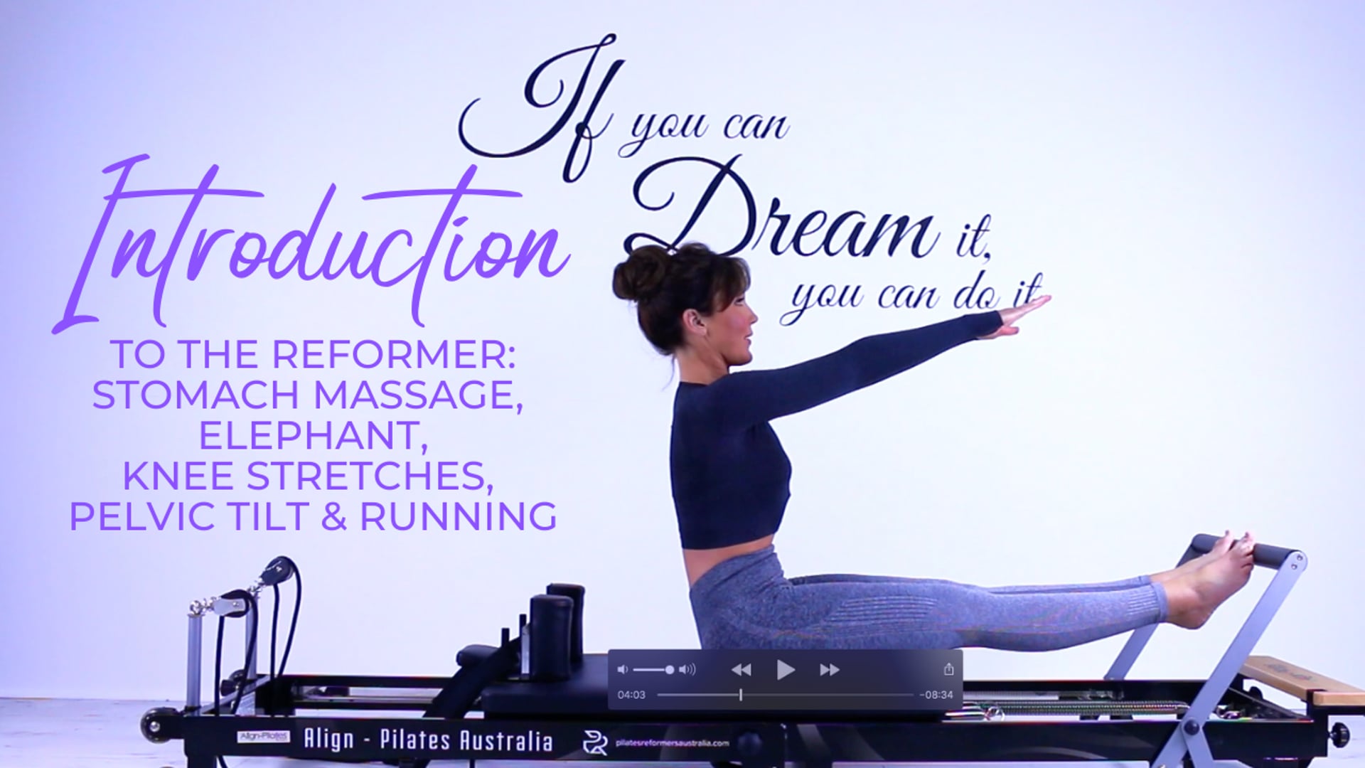 Intro To Reformer: Stomach Massage, Elephant, Knee Stretch, Pelvic Tilt, Running