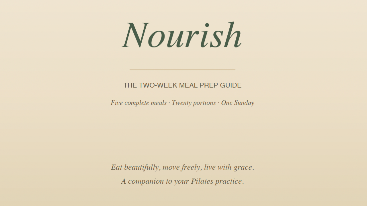 Pilates By Lisa Nourish Meal Guide