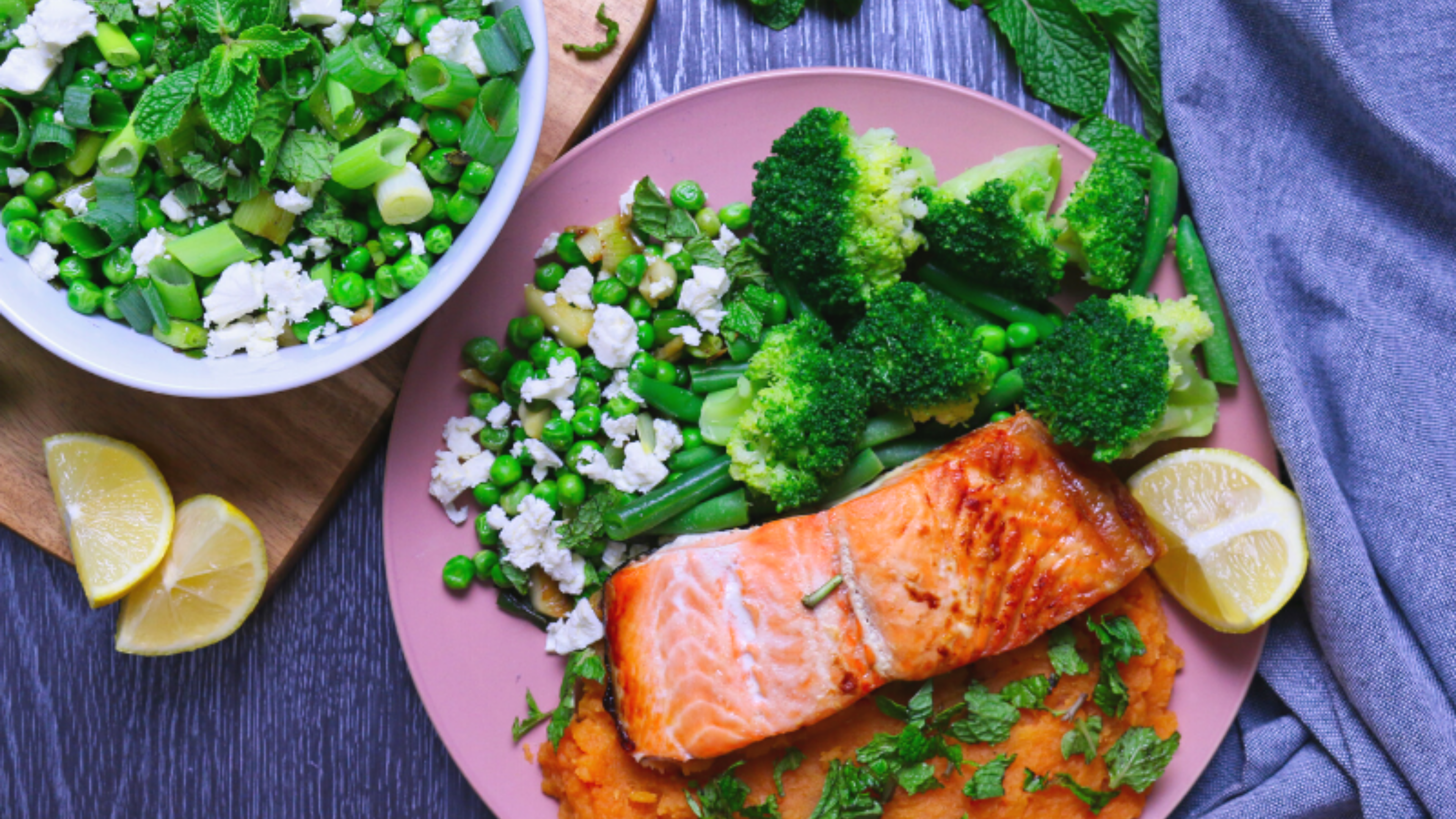 Sweet Salmon Mash with Minty Peas