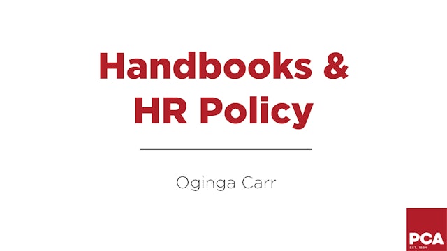 Handbooks and HR Policies