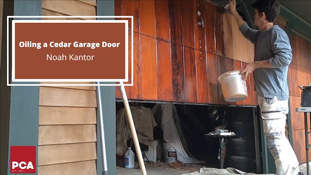 Oiling a Cedar Garage Door