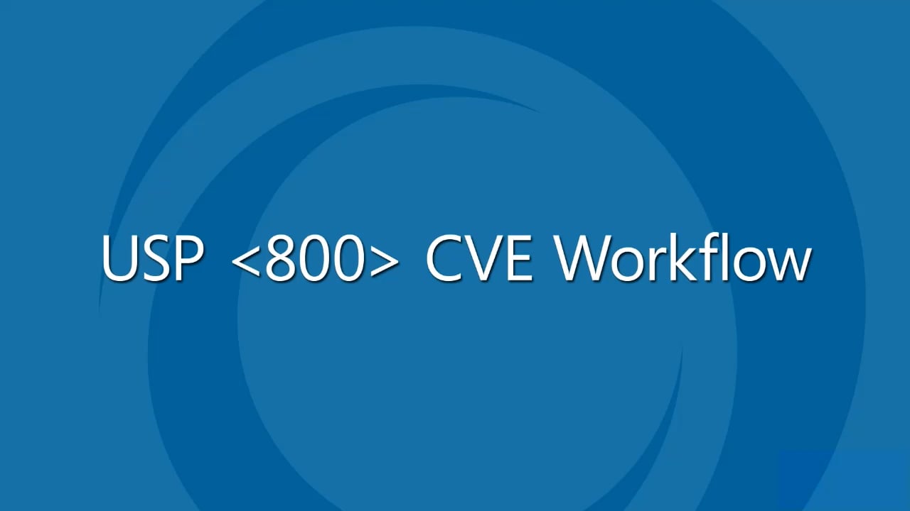 USP 800 CVE Workflow