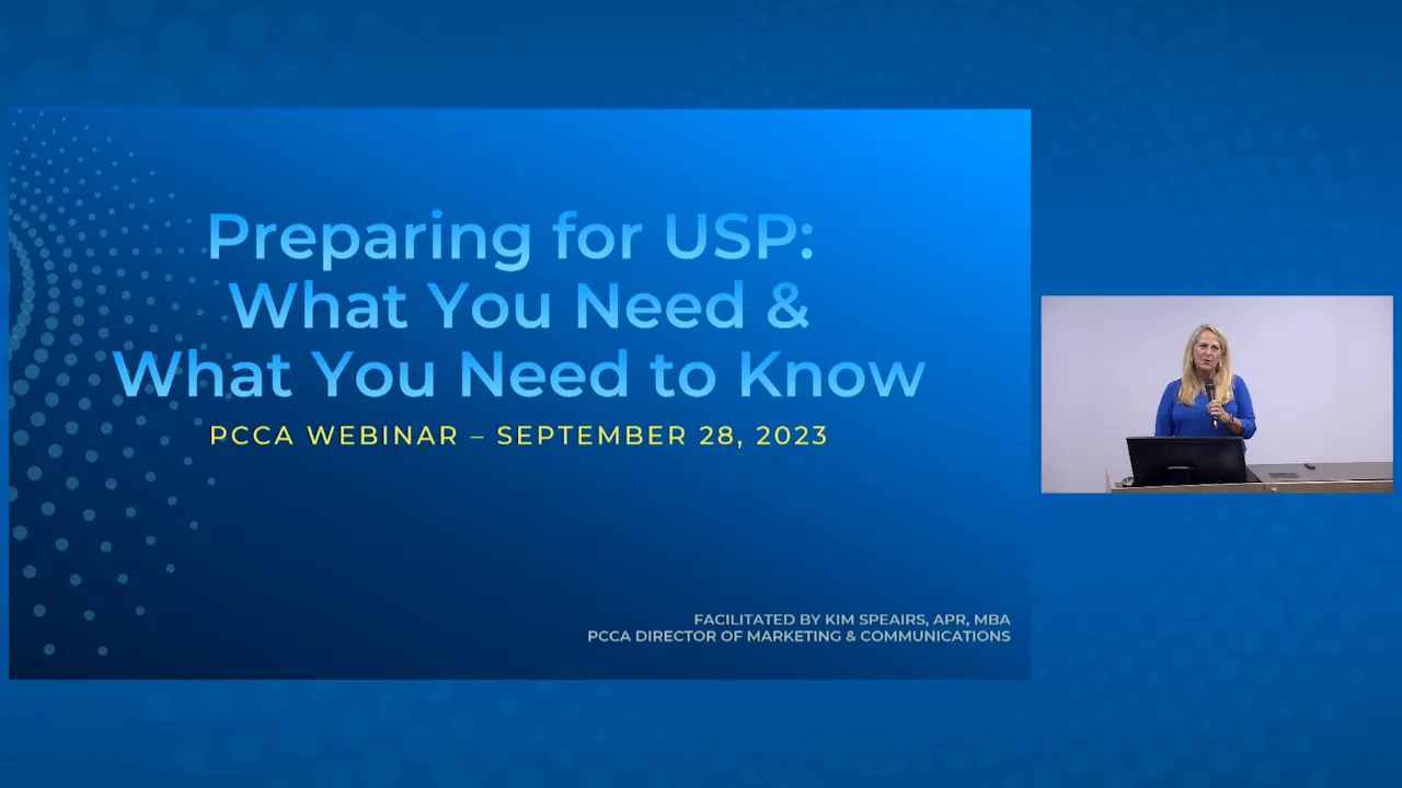 Preparing for USP Compliance Webinar - PCCA Play