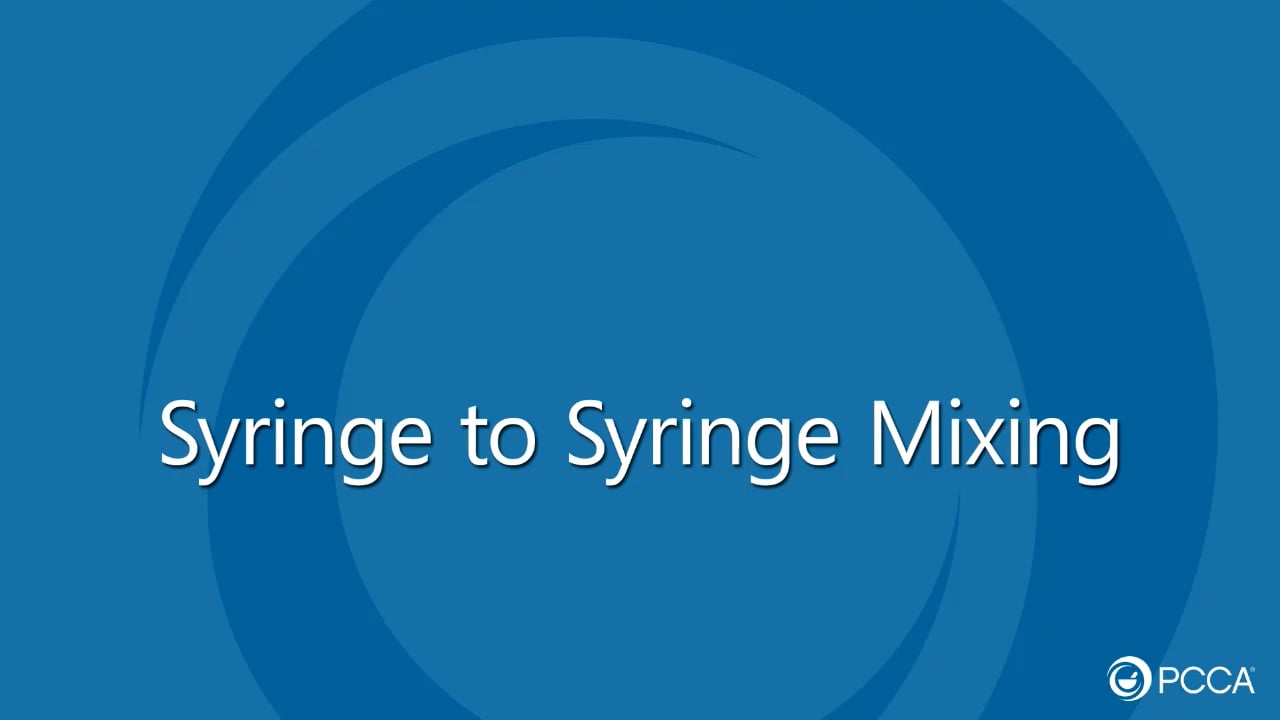 Syringe to Syringe Mixing
