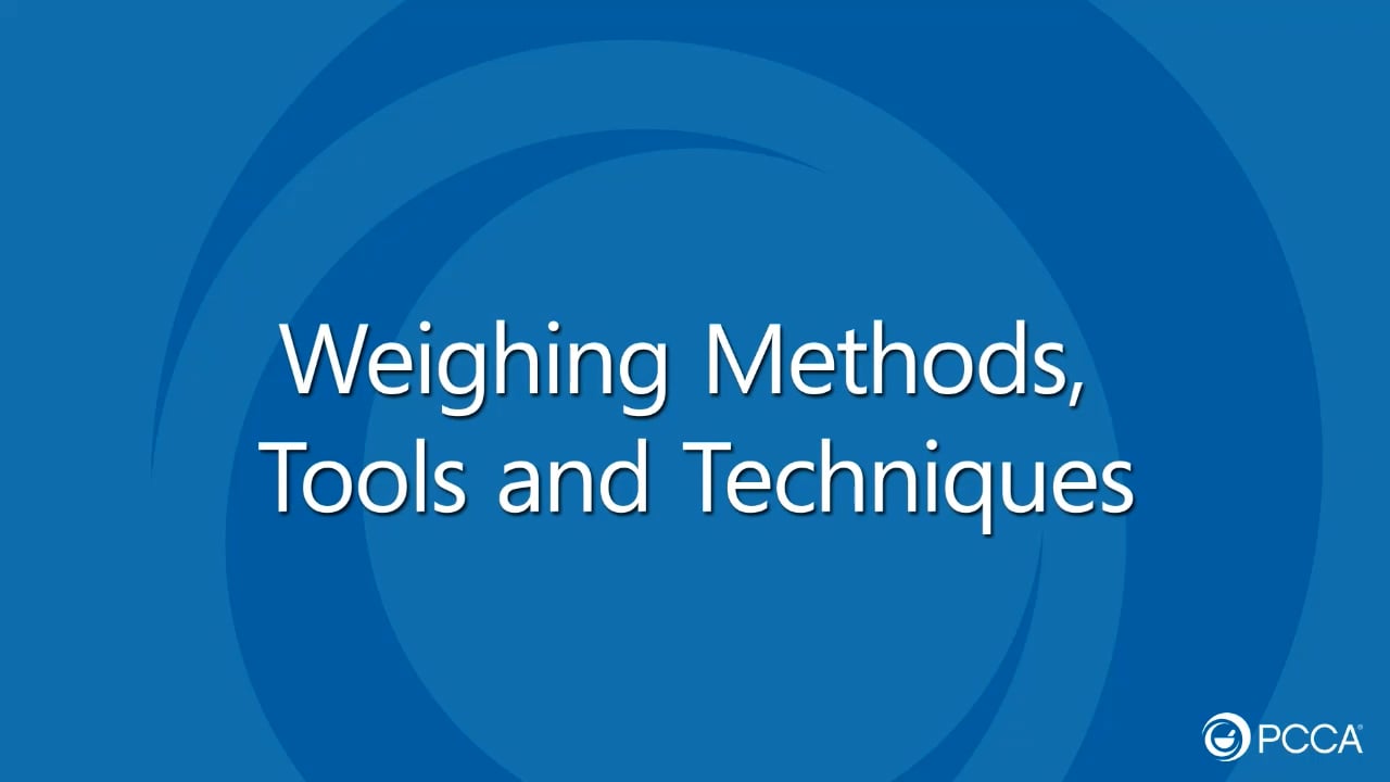 Weighing Methods, Tools and Techniques
