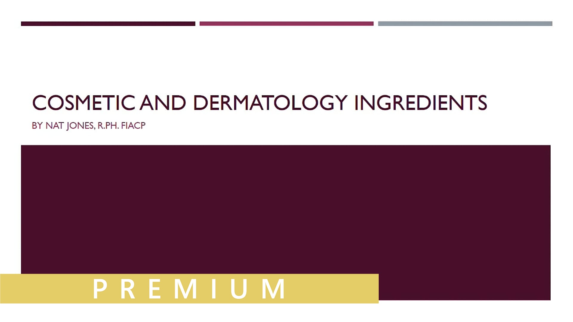 Cosmetic and Dermatology Ingredients
