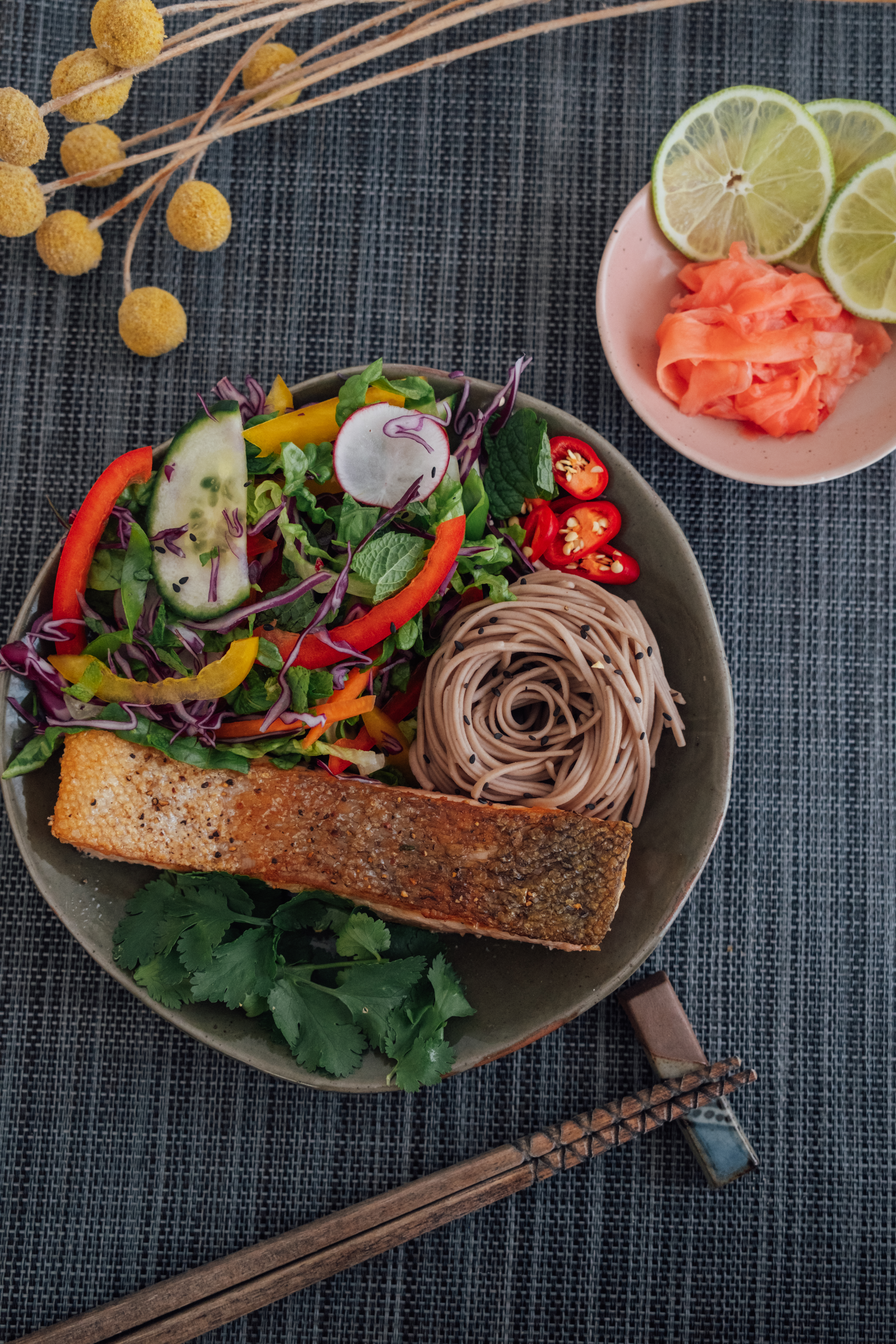Holly's Crispy Ginger Salmon & Soba Noodle Salad