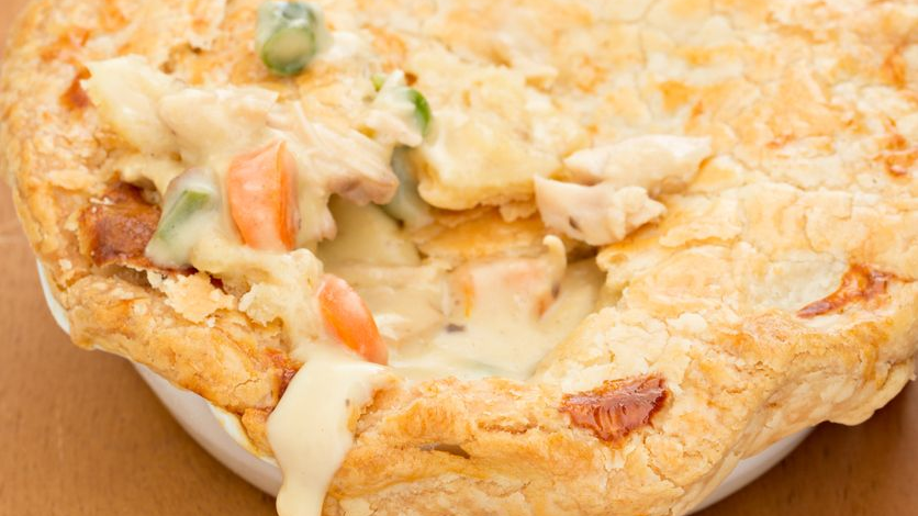 Comforting chicken and leek pot pie