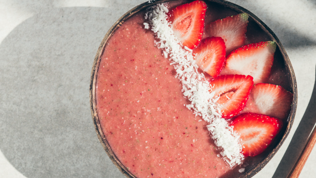 Strawberries & Cream Coconut Smoothie