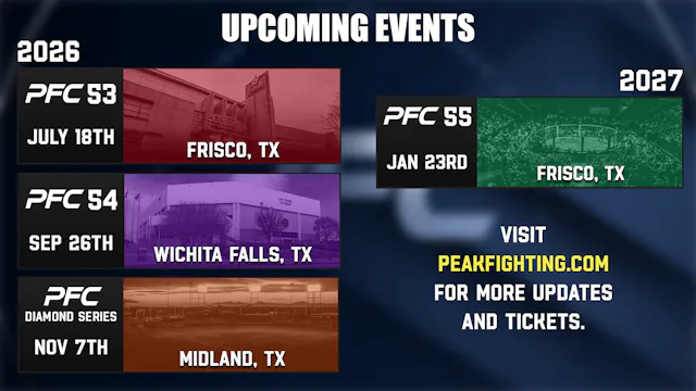 Peak Fighting's Upcoming Event Calendar