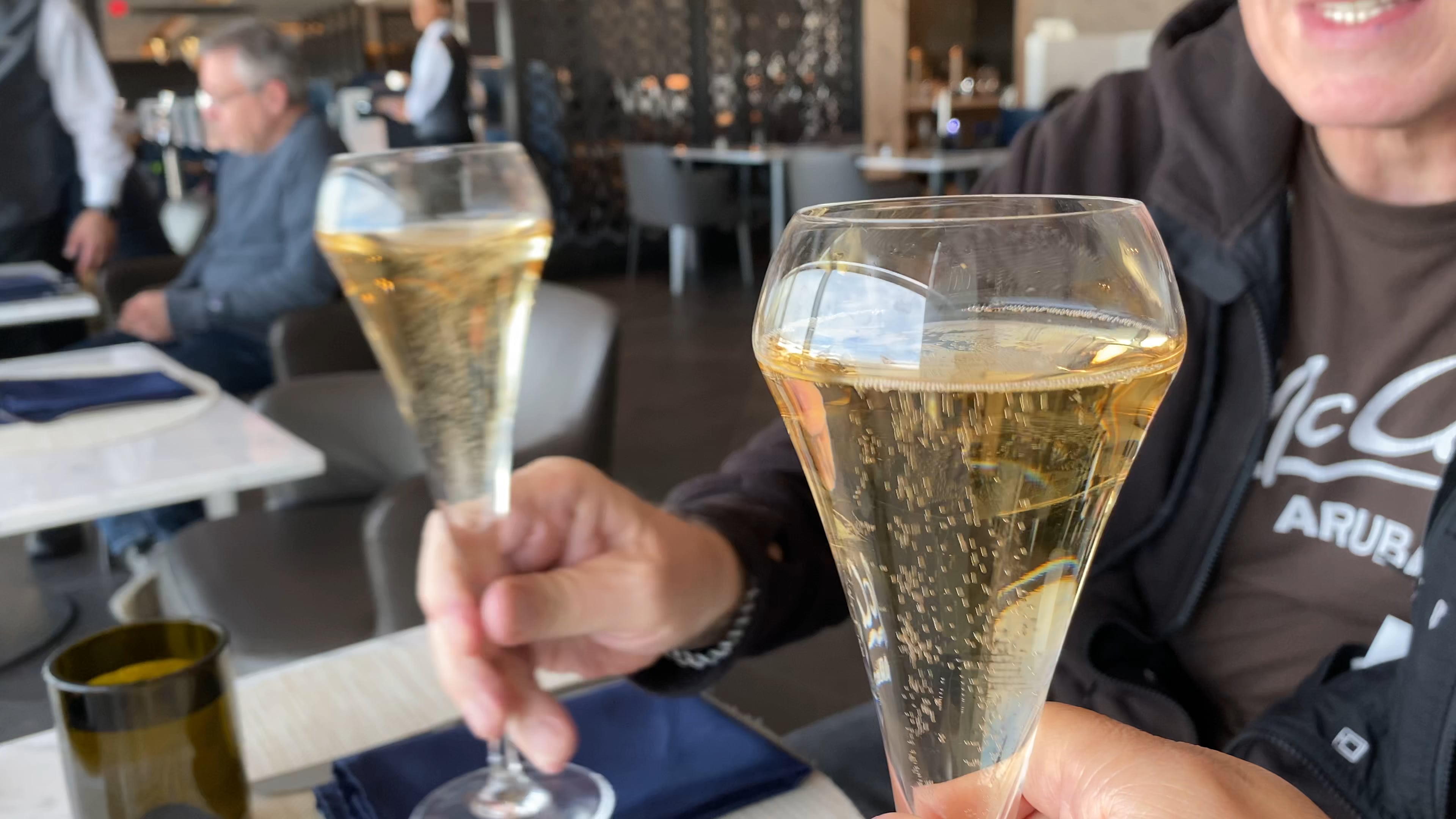 Glass of Champagne in the Polaris Lounge