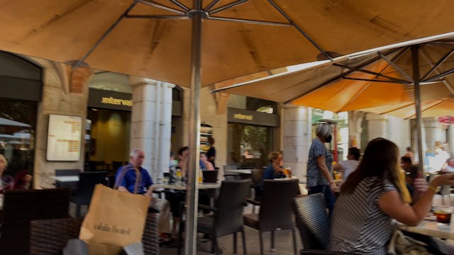 Lunch on a Plaza, in Figueras Spain
