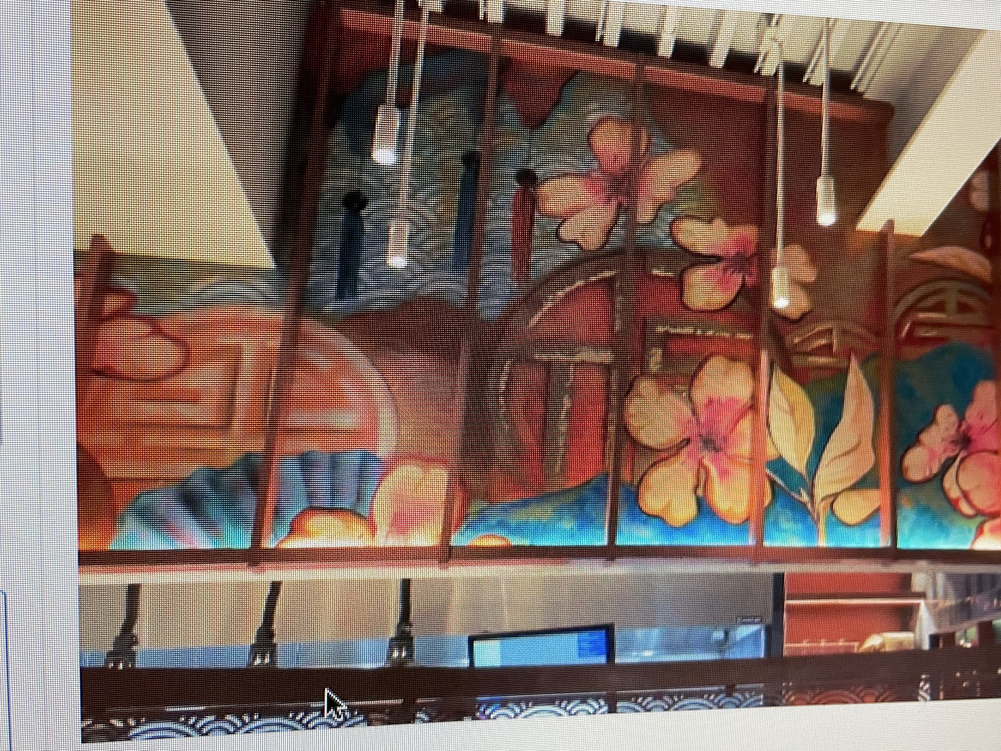 Elisa Le Juez painted the wall at PF Changs Aruba