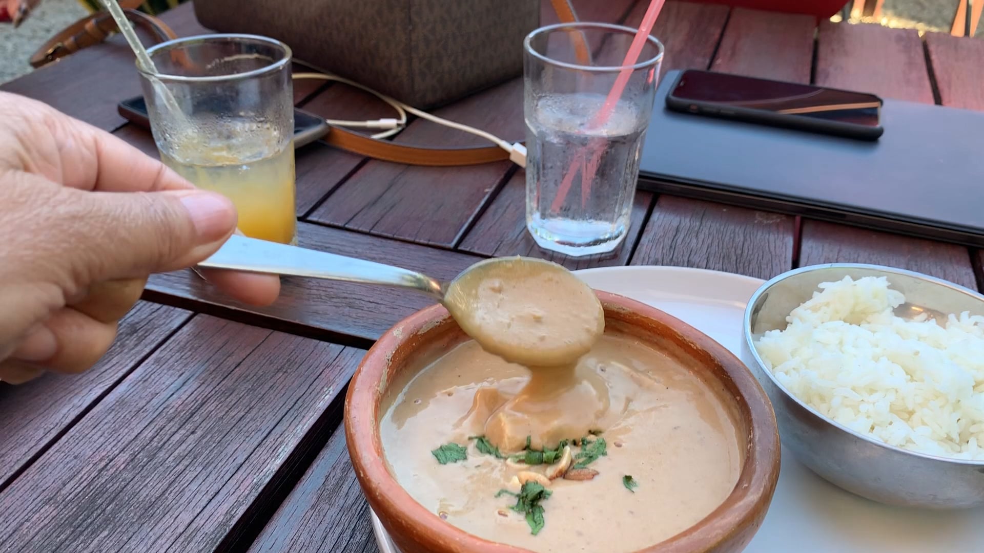 Peanut soup at souposo in Suriname
