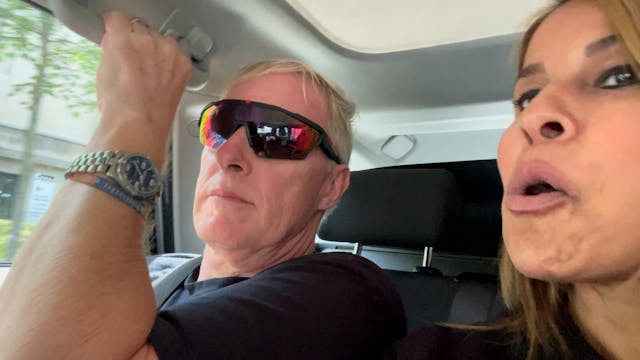 In the Uber with hubby and Tony, Pari...