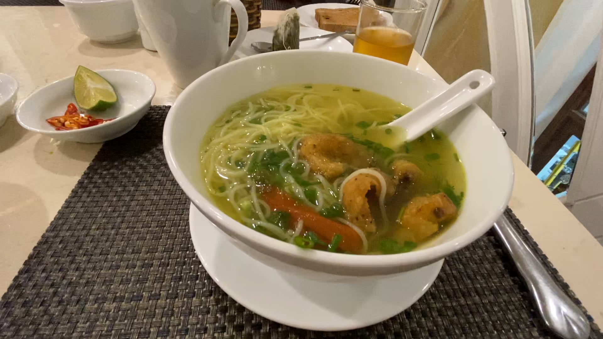 Noodle soup for breakfast