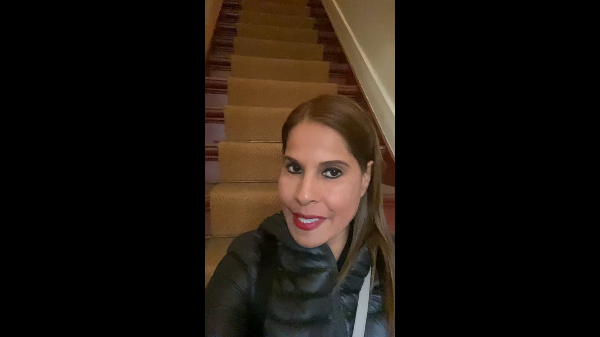On the stairs