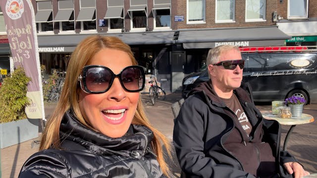 With hubby at bagel and beans