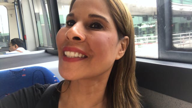 In the bus to the plane