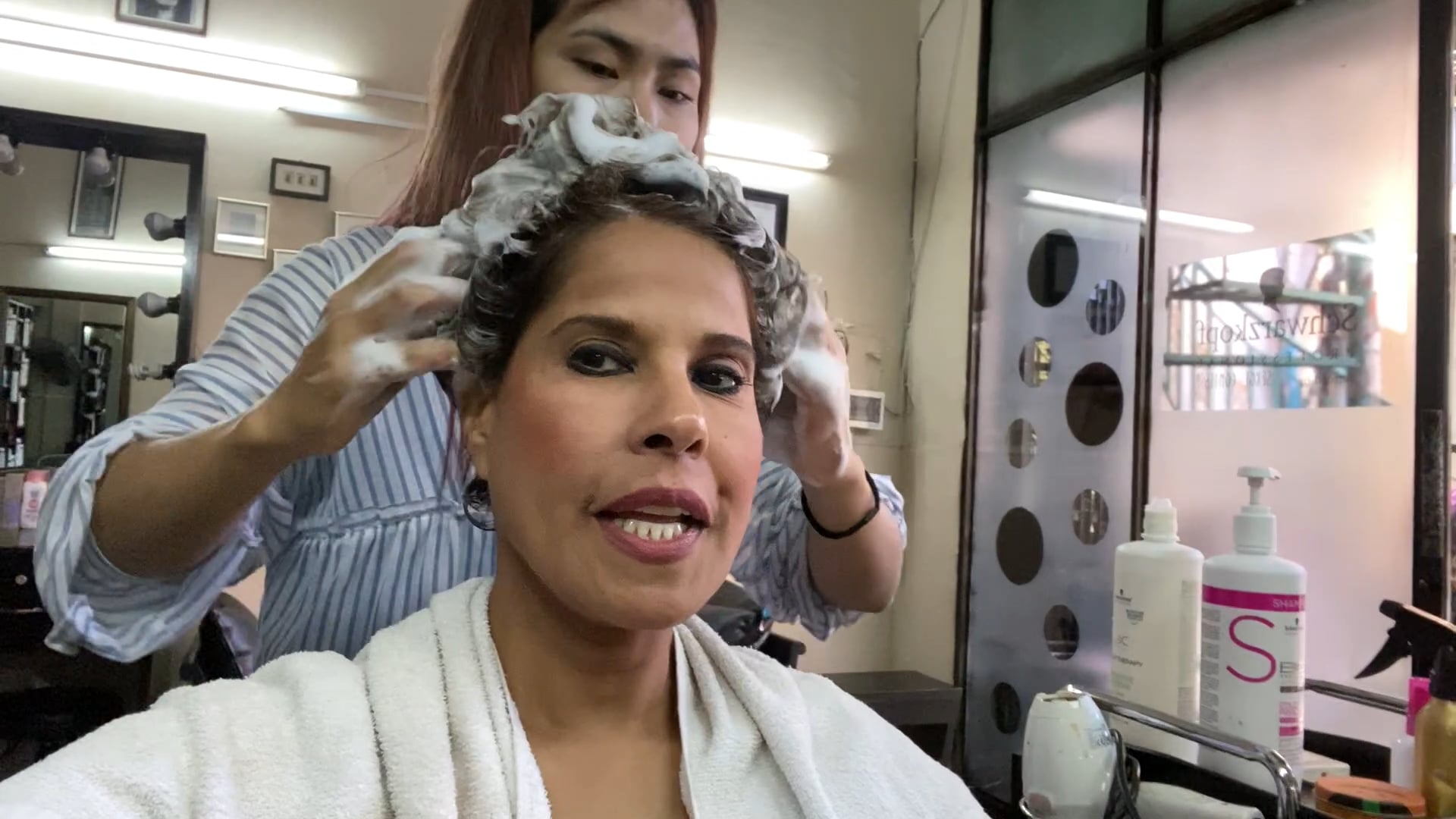 Immediately to the hairdresser