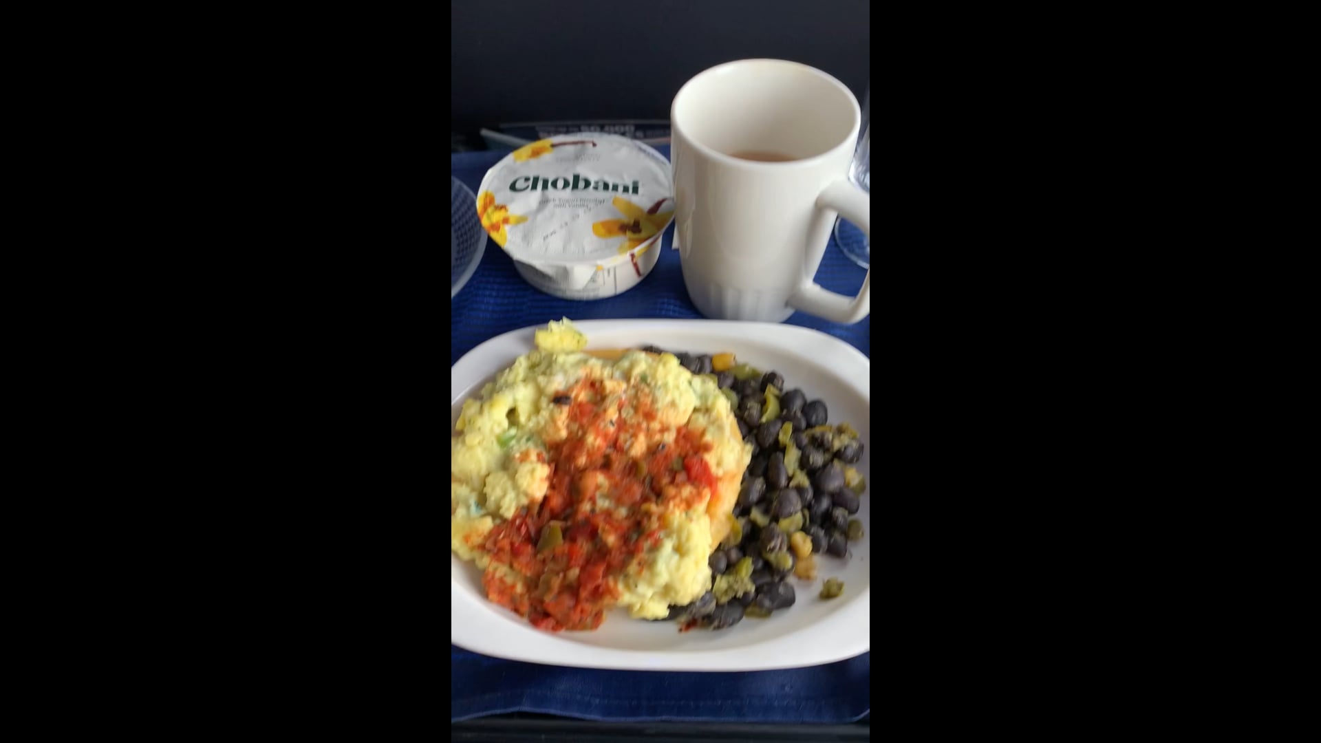 First class breakfast at United in the air