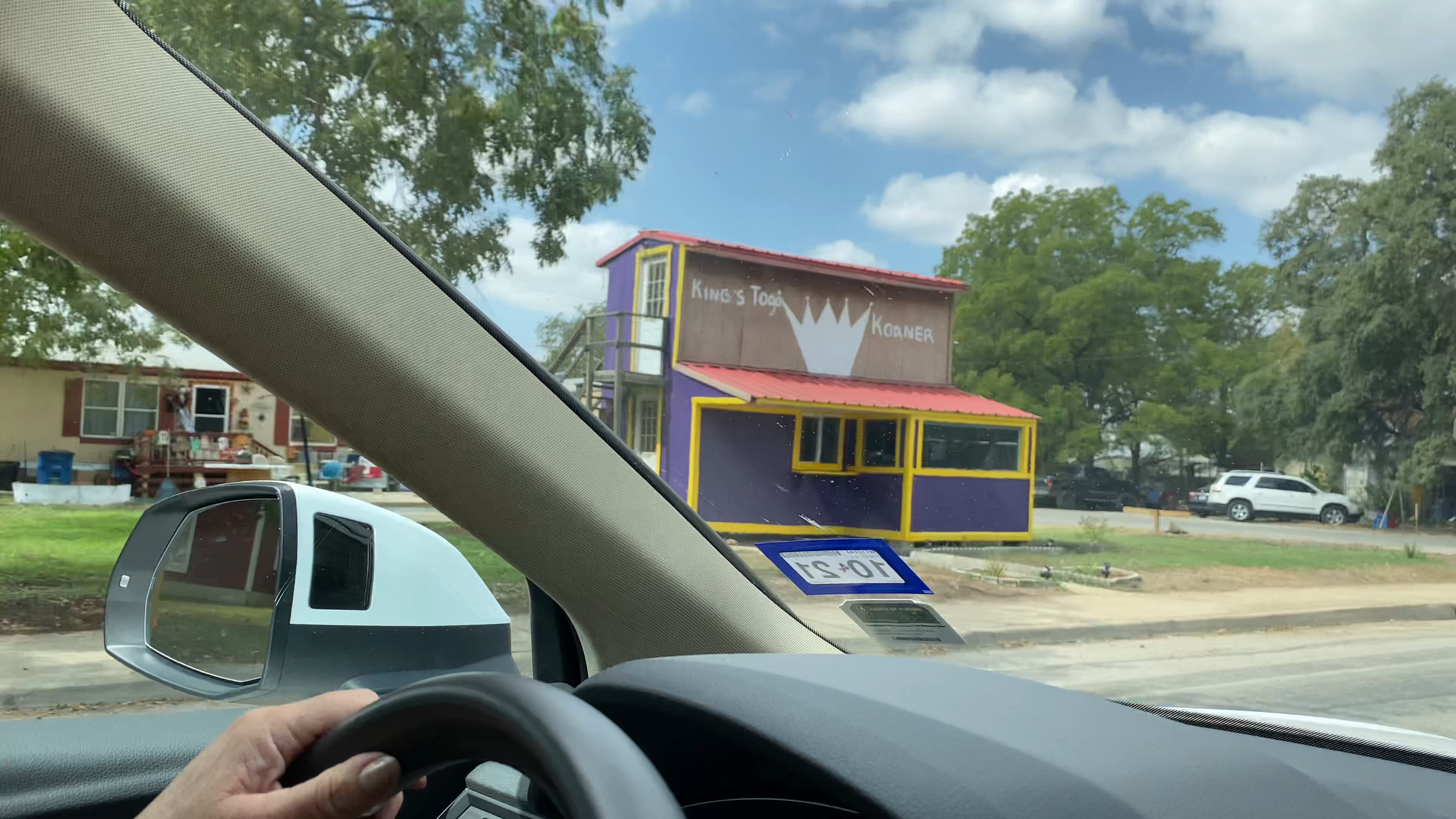 Driving through a city 