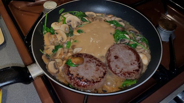 Slider in a creamy pepper sauce