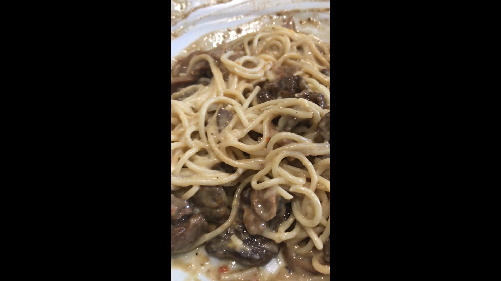 Steak with spaghetti