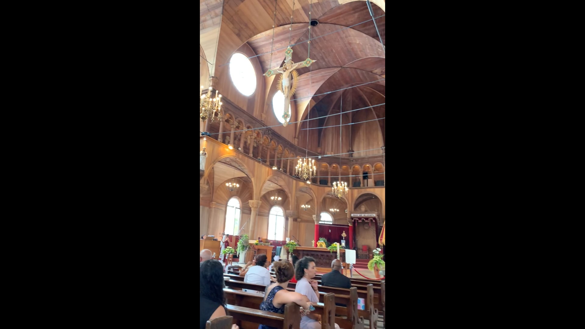 In the church and we are waiting for Nicole and Sergio