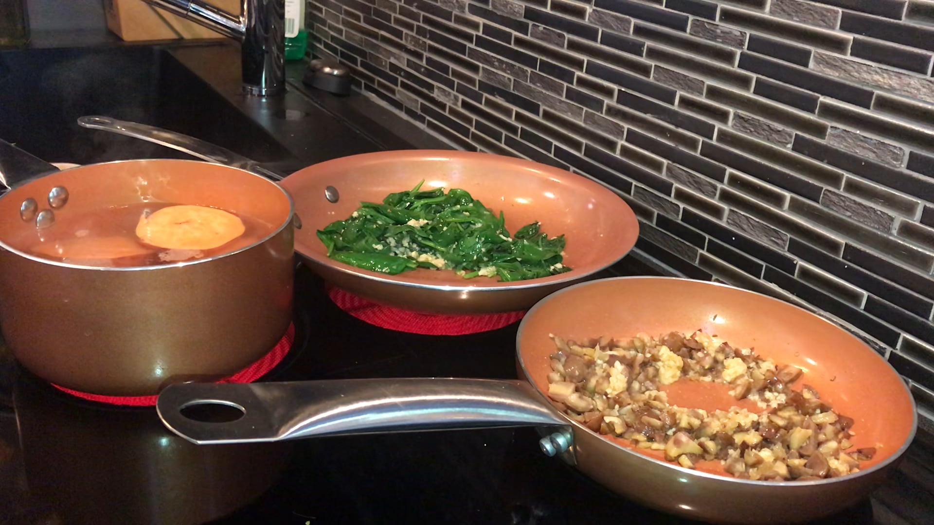 Sweet potato mushrooms spinach