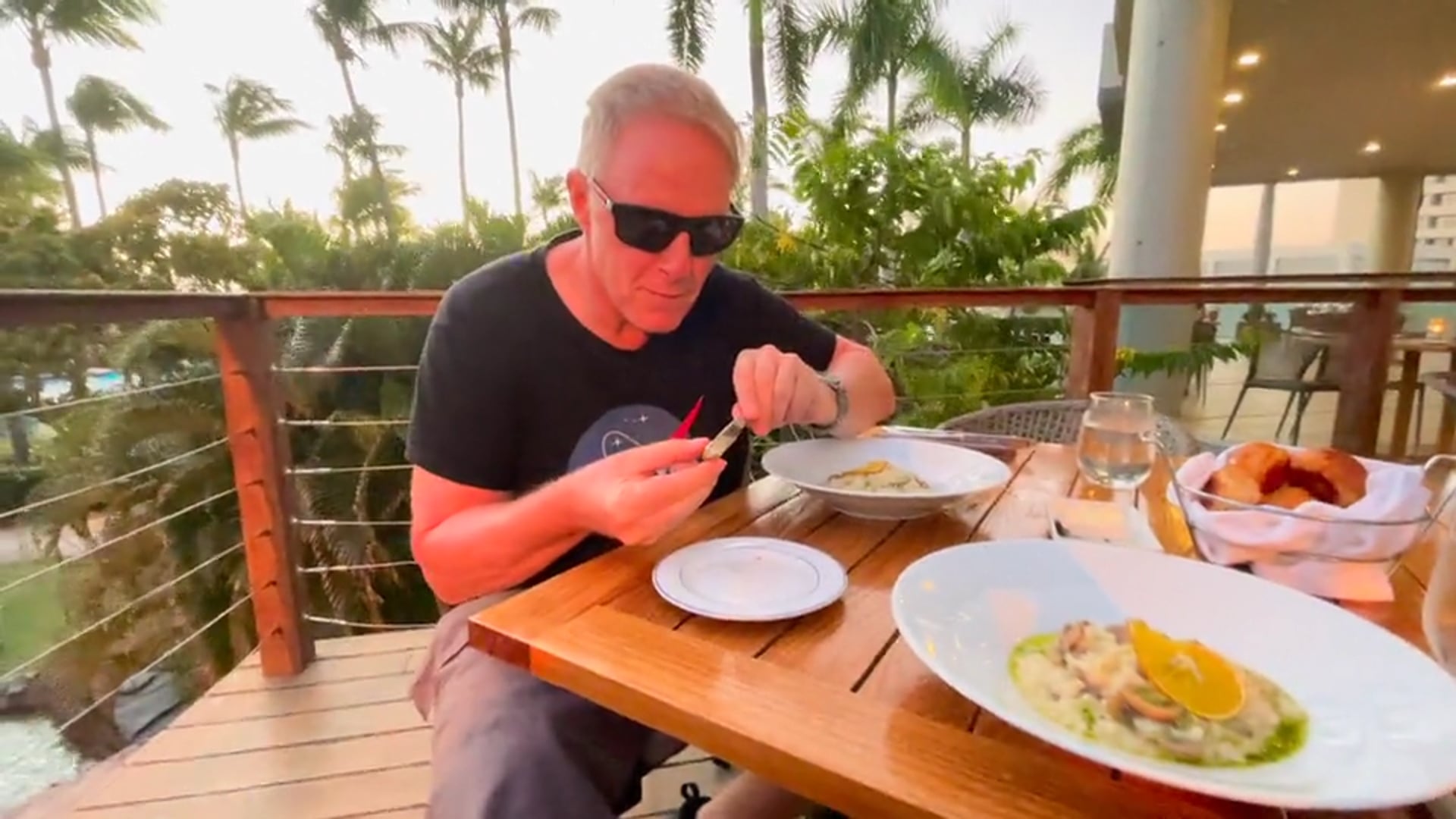 Hubby at sunset grill