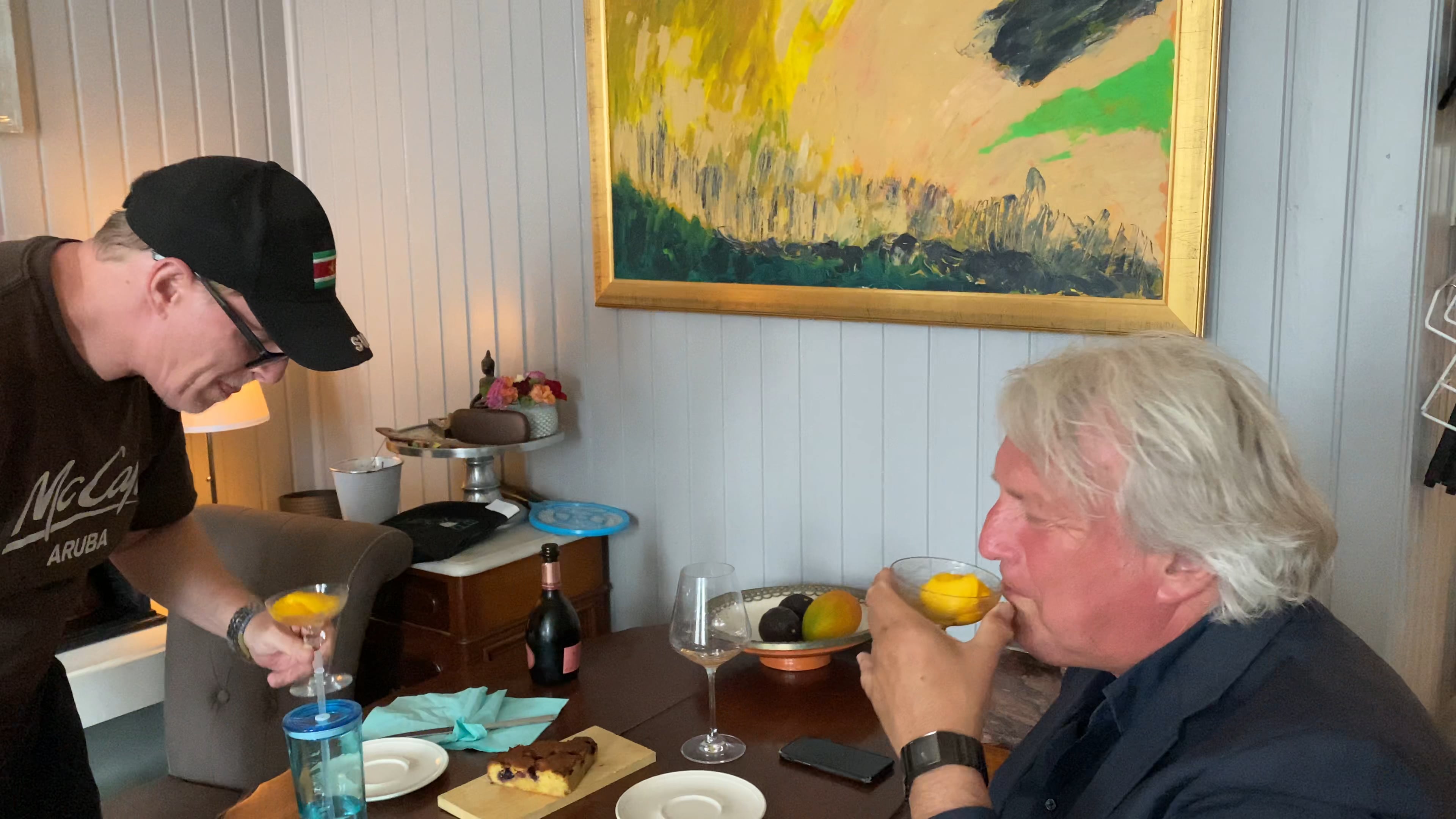 Tony ay my place for lunch