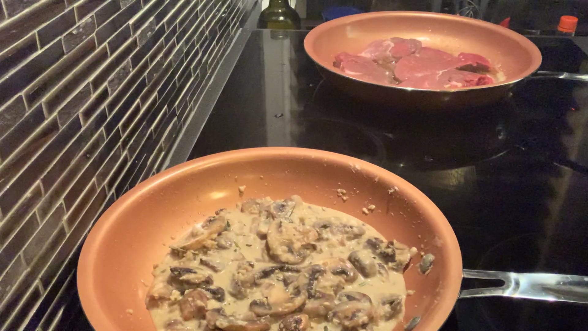 Mushroom sauce is almost ready