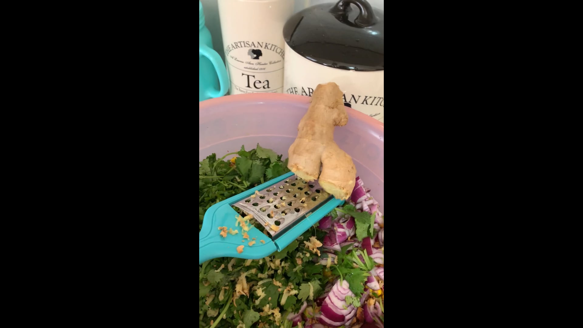 Ginger in the Thai rice noodles