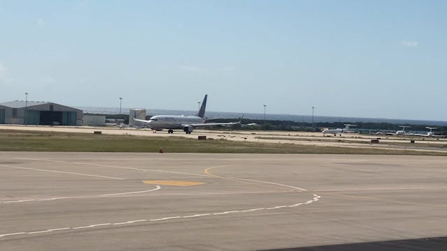 On the tarmac in Aruba